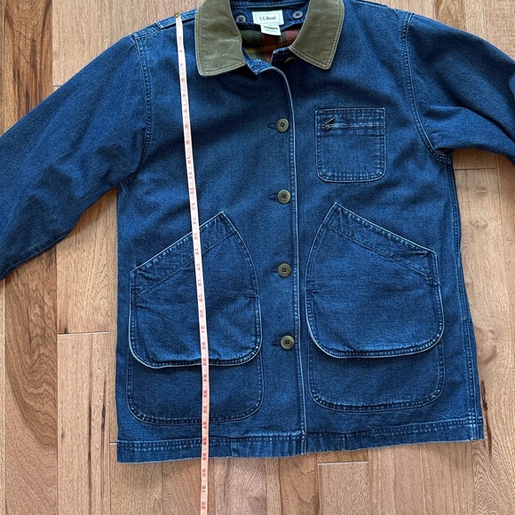 Vintage L.L. Bean cotton denim jean chore coat jacket lined collar women’s M - Picture 9 of 9